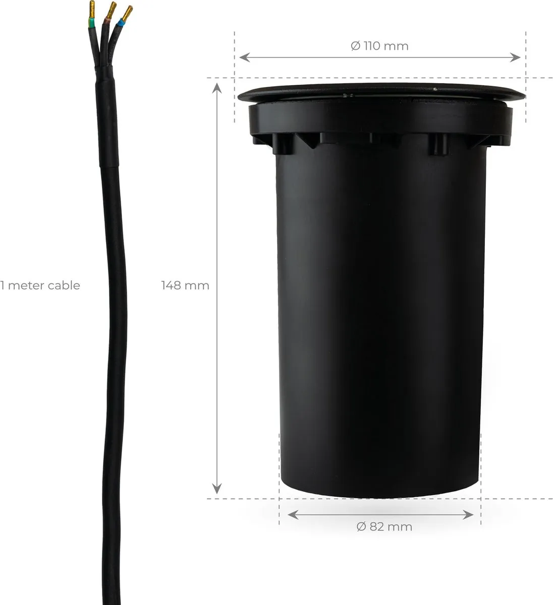 Ledvion LED Grondspot IP67 GU10 - 9 Stuks - Zwart - afbeelding 6 van 6