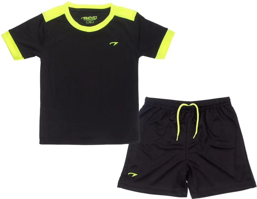 Avento Sportset Madrid Junior 164 - Zwart/Fluorgeel