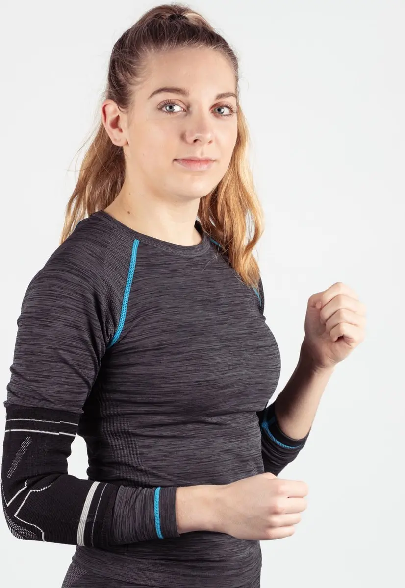 Avento Elleboog Compressiebandage L/XL - Zwart/Zilvergrijs