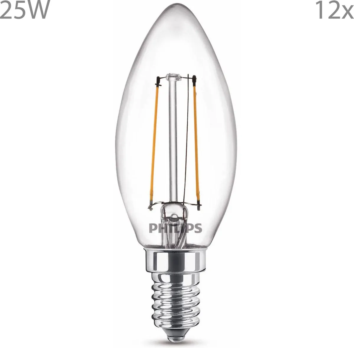 Philips LED E14 Kaarslamp Warmwit - 12 Stuks
