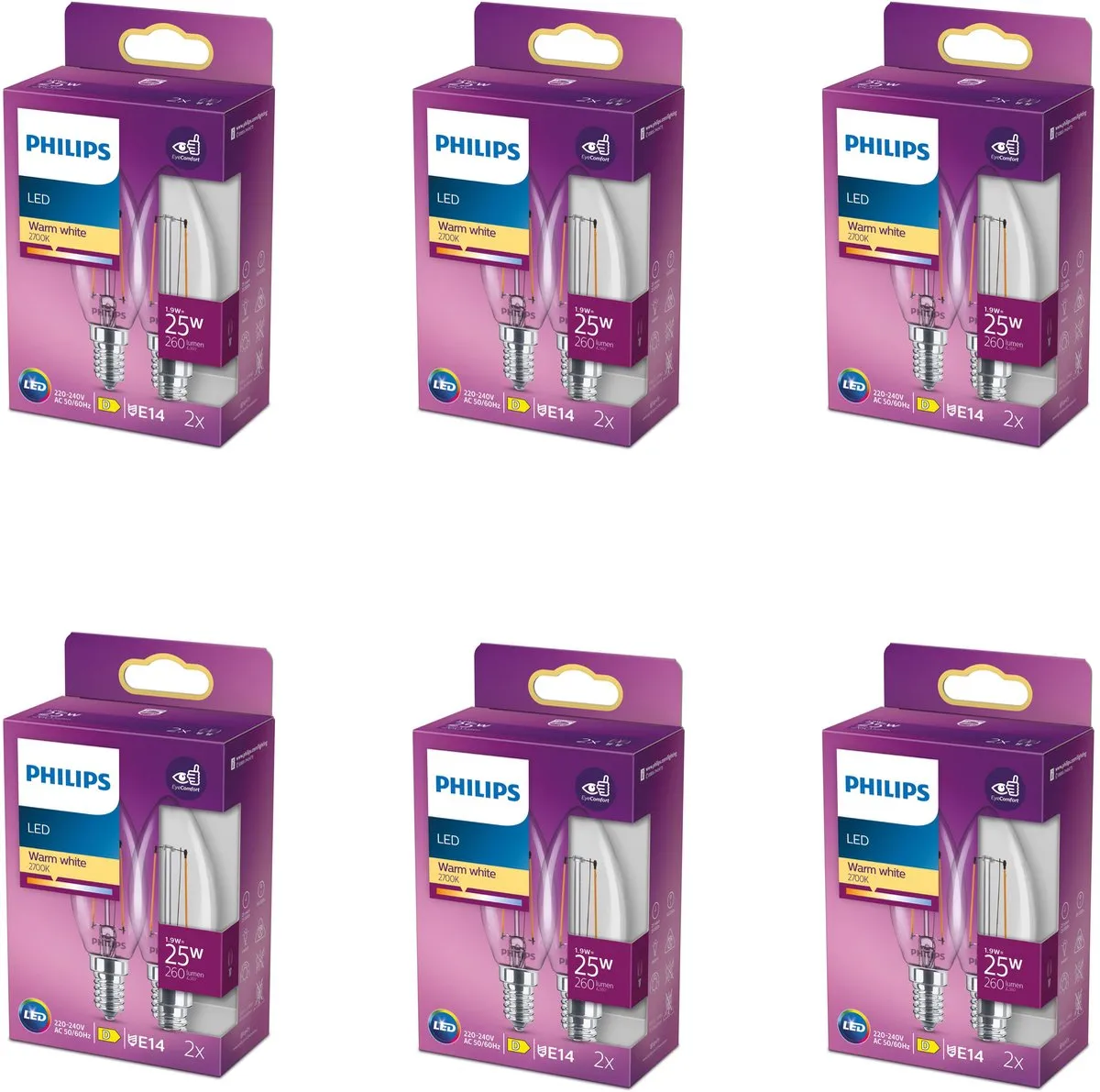 Philips LED E14 Kaarslamp Warmwit