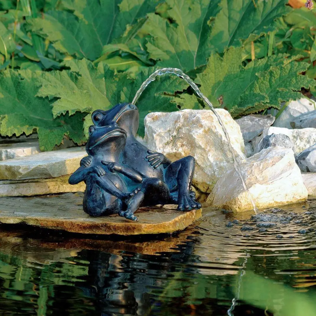 Ubbink Spuitfiguur Kikkers Waterornament - 2 Stuks - Verdigris - afbeelding 3 van 4