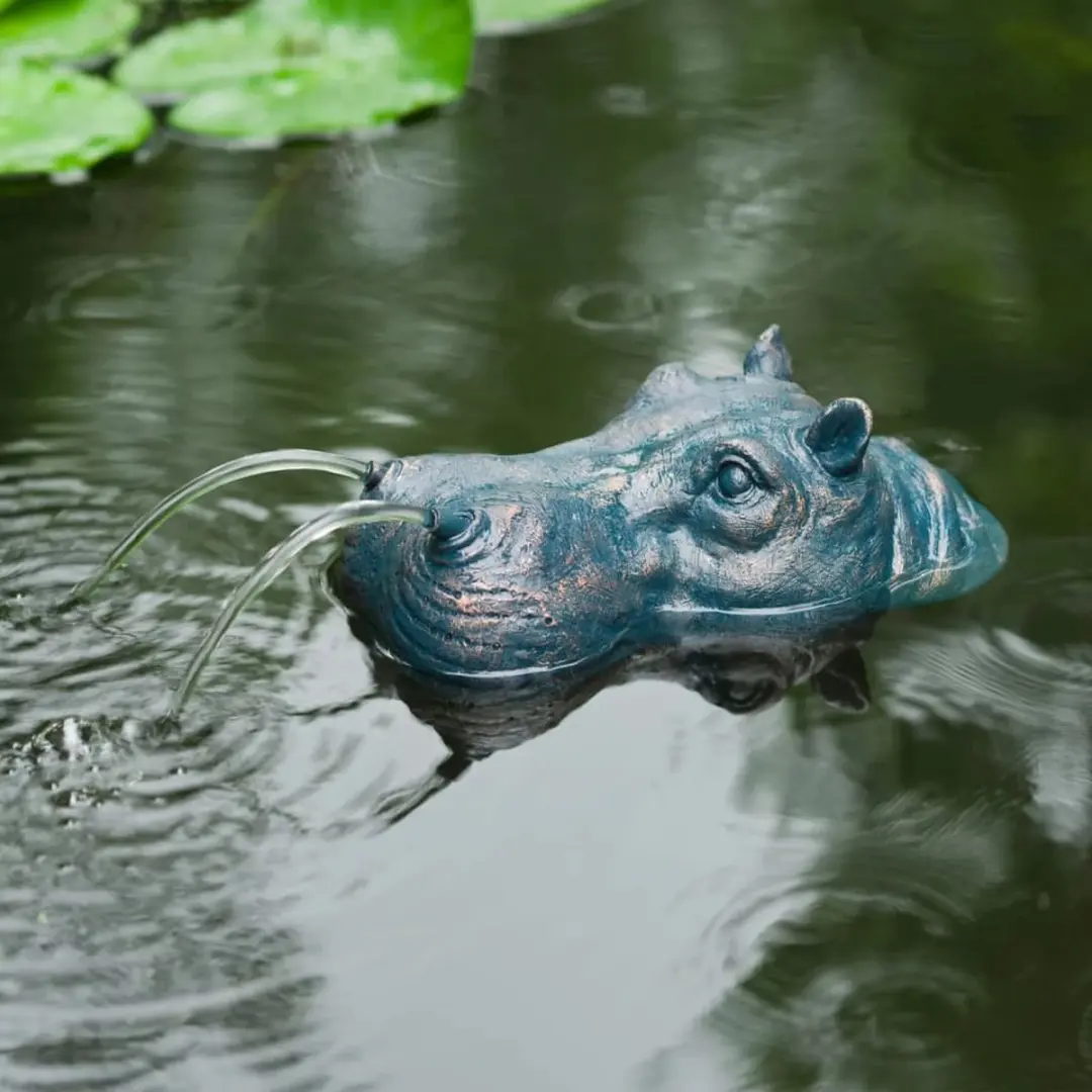Ubbink Drijvend Nijlpaard Spuitfiguur - Brons - afbeelding 2 van 3