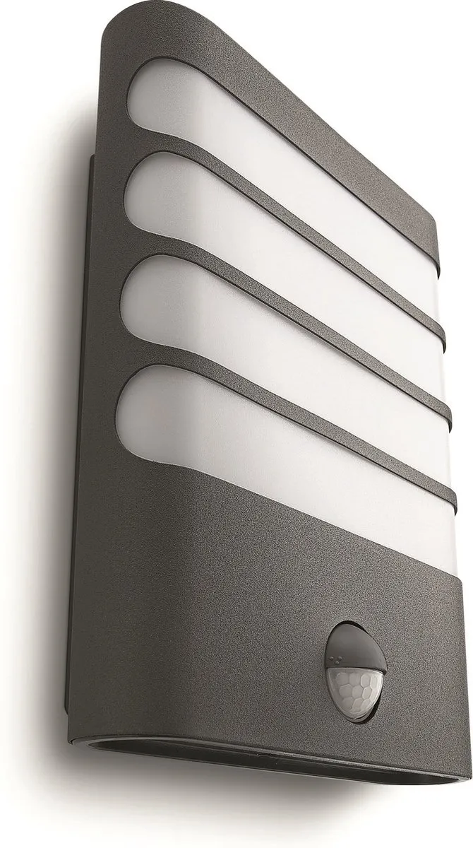 Philips Raccoon buitenwandlamp - met sensor - 1-lichts - antraciet