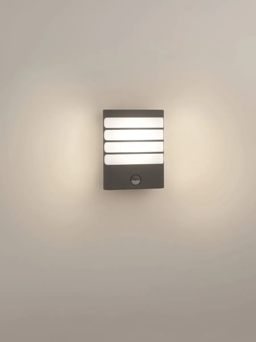 Philips Raccoon buitenwandlamp - met sensor - 1-lichts - antraciet