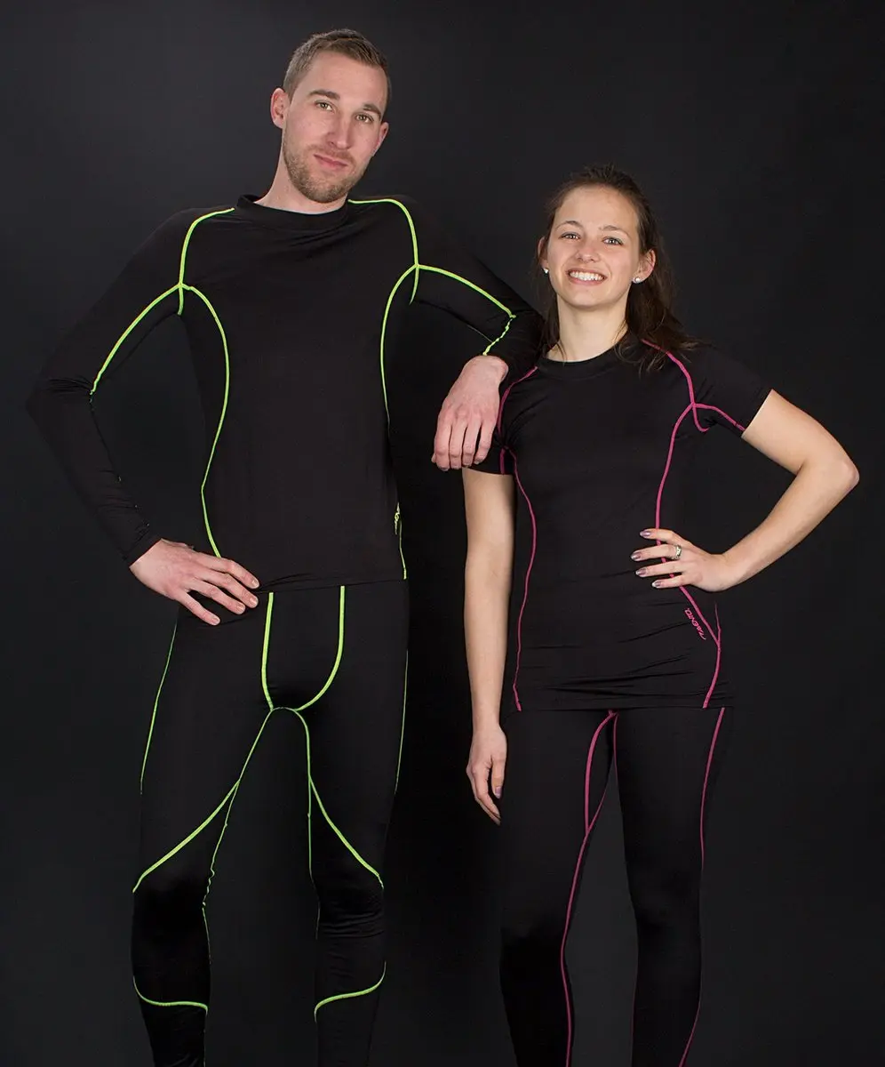 Avento Compressieshirt Lange Mouw - Zwart/Geel - Maat S