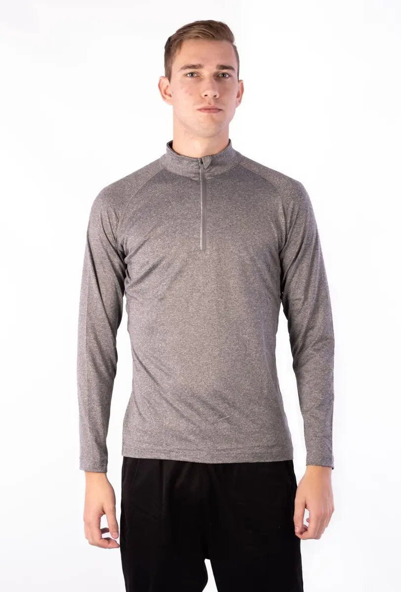 Avento Sportshirt Lange Mouw - Heren Antraciet/Zilver S