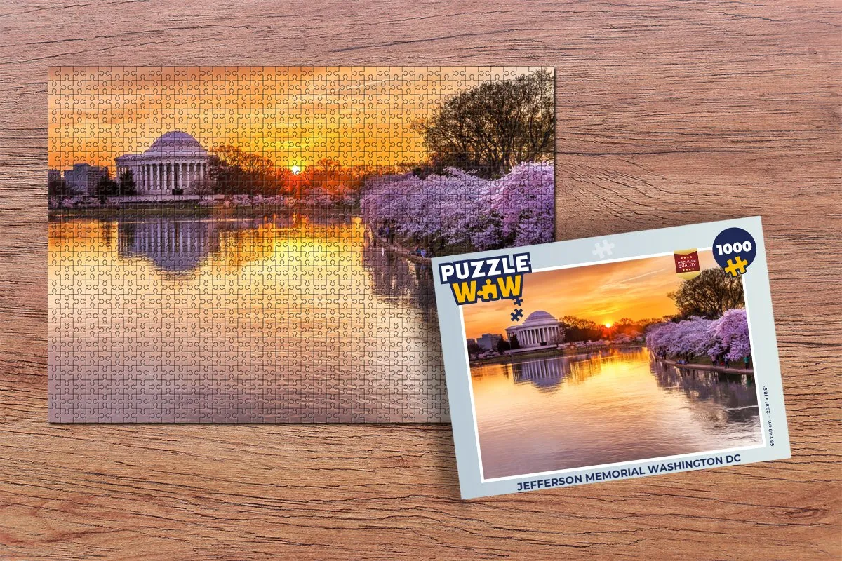 PuzzleWow Jefferson Memorial Legpuzzel 1000 Stuks - Multicolor