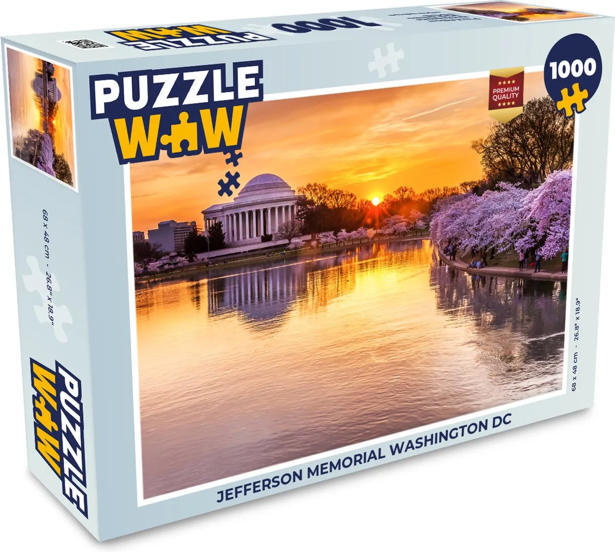 PuzzleWow Jefferson Memorial Legpuzzel 1000 Stuks - Multicolor