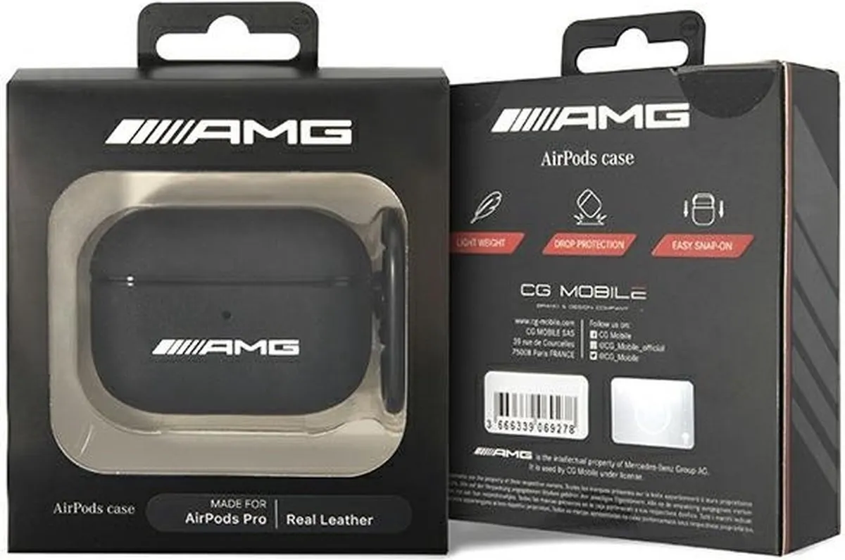 Mercedes AMG Big Logo Hoesje AirPods Pro - Zwart