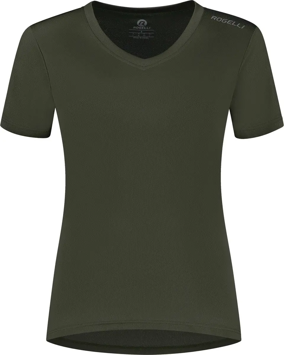 Rogelli Promo Dames Hardloopshirt M - Legergroen - afbeelding 2 van 6