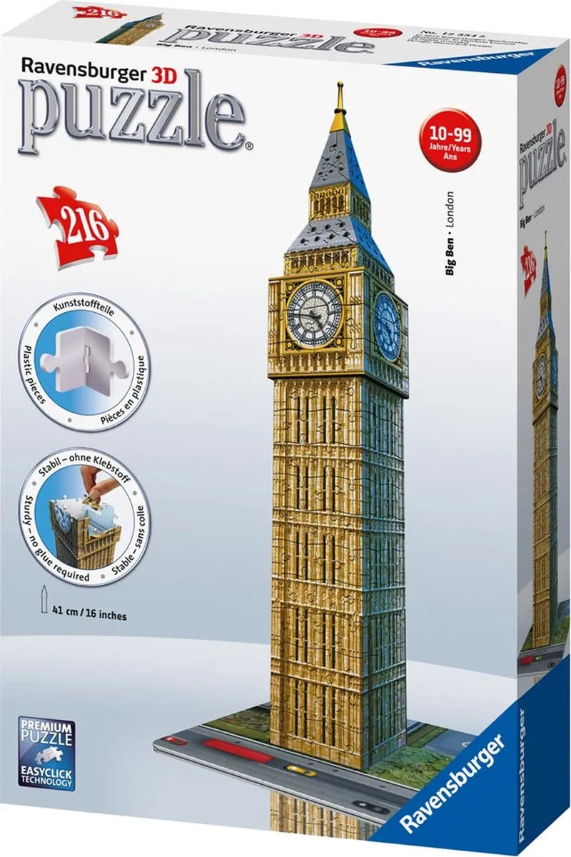 Ravensburger Big Ben 3D Puzzel - 216 Stuks - Multicolor
