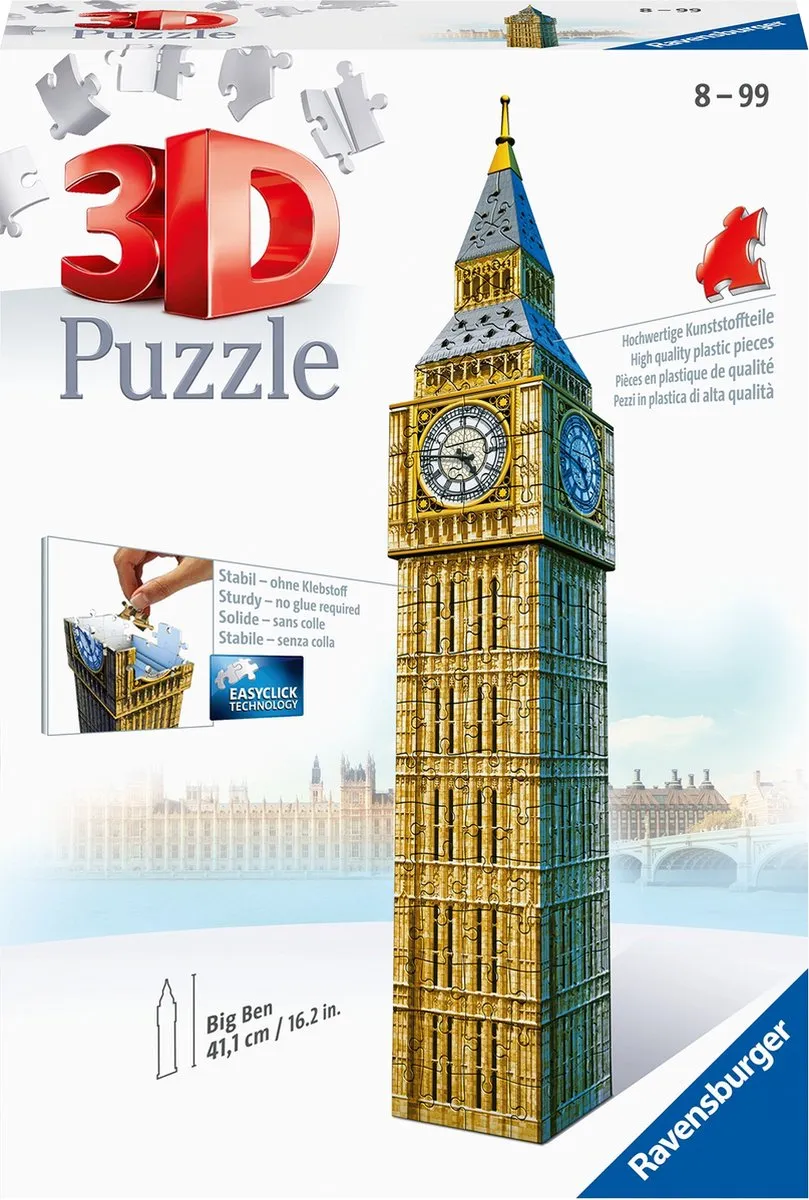 Ravensburger Big Ben 3D Puzzel - 216 Stuks - Multicolor