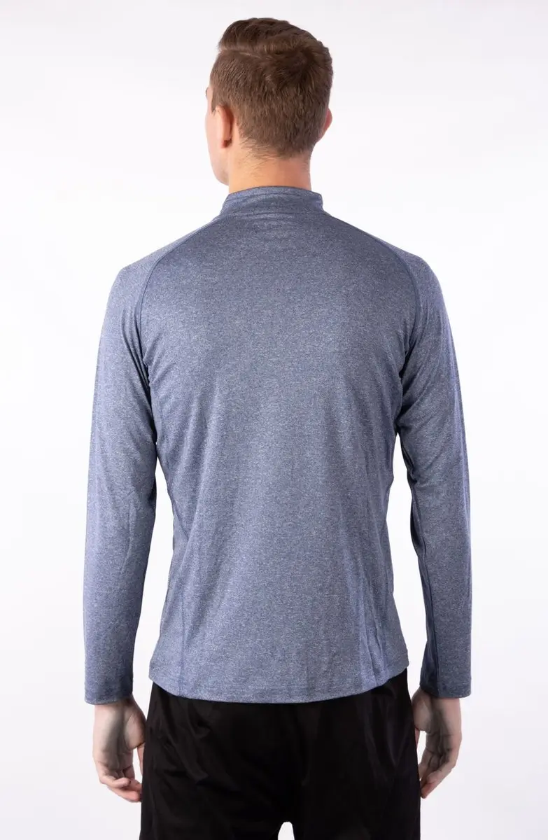 Avento Sportshirt Heren Lange Mouw M - Marine/Zilver