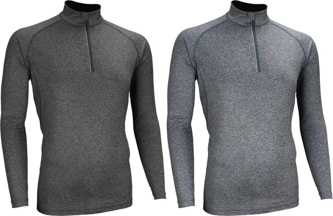 Avento Sportshirt Heren Lange Mouw M - Marine/Zilver