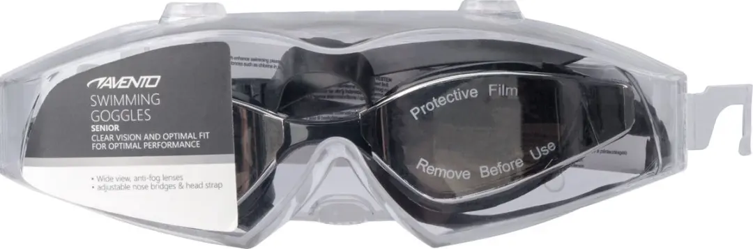 Avento Zwembril Pro Curved Wide View - Zwart