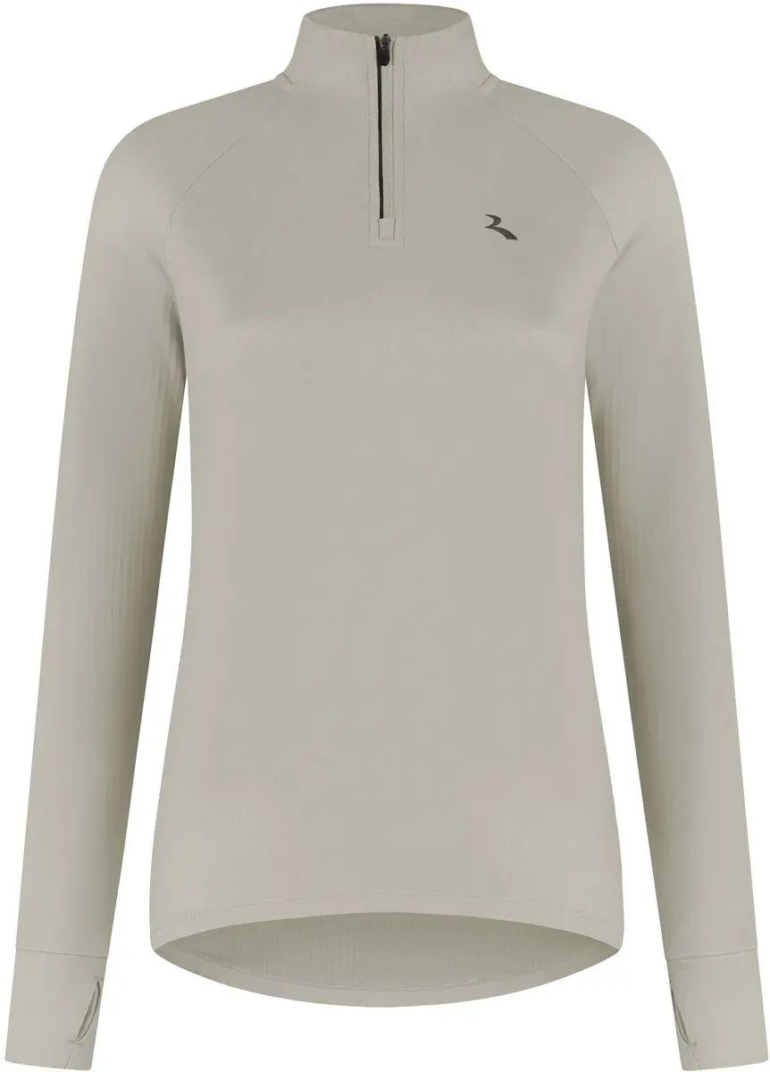 Rogelli Essential Dames Hardloopshirt XL - Lange mouw - Rits - Zand - afbeelding 2 van 6