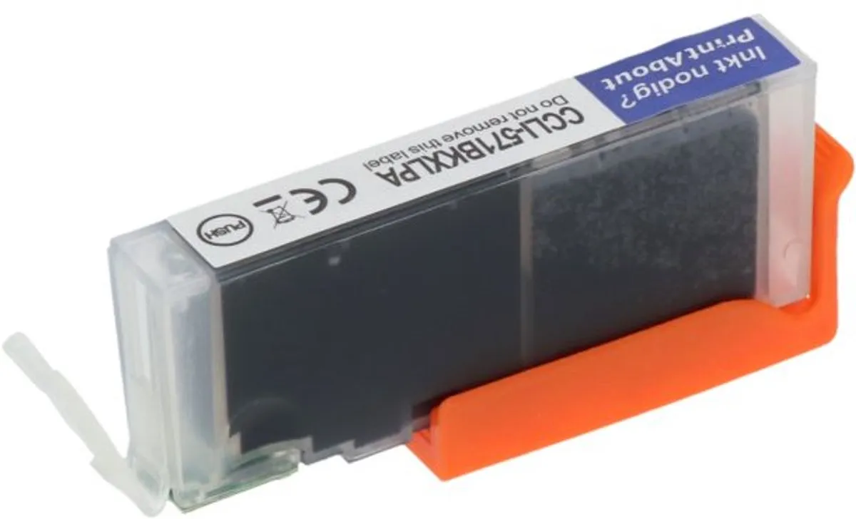PrintAbout CLI-571BK Inktcartridge - Zwart - 15ml - o.a. Canon PIXMA TS5352