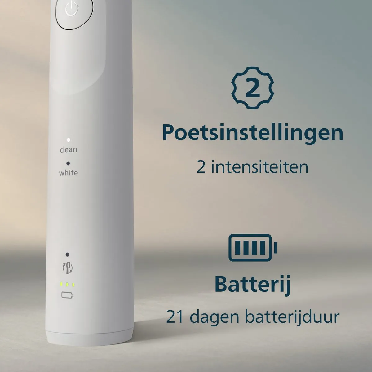 Philips Sonicare 6100 HX7410/02 Elektrische Tandenborstel - Wit - 2 Stuks