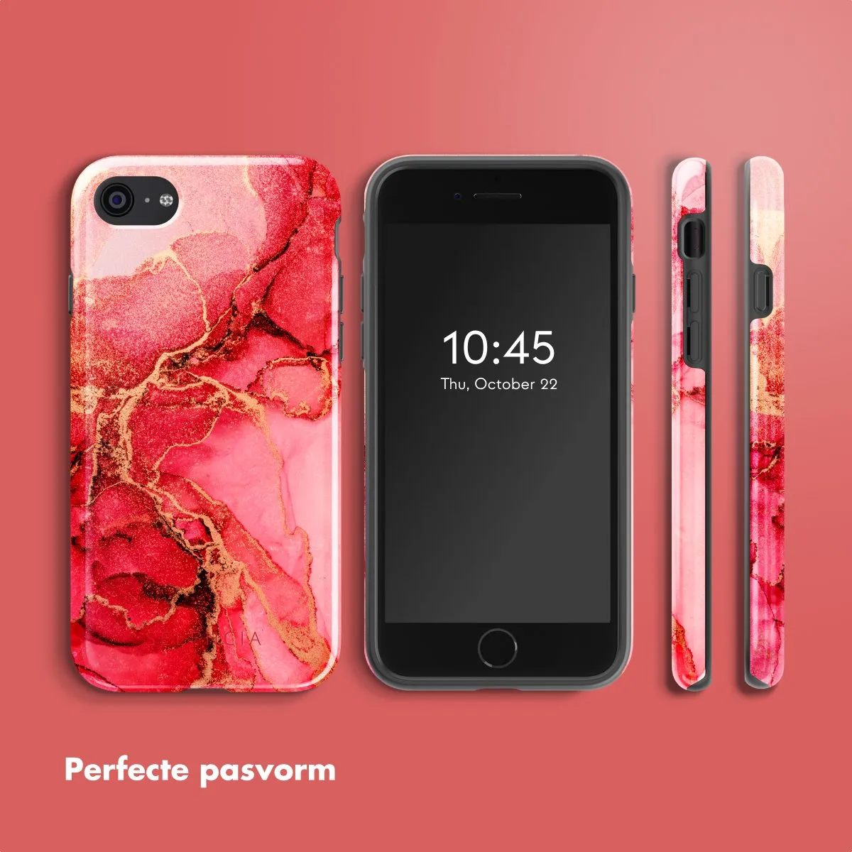Selencia Hoesje iPhone SE/8/7/6s/6 - Rosy Marble