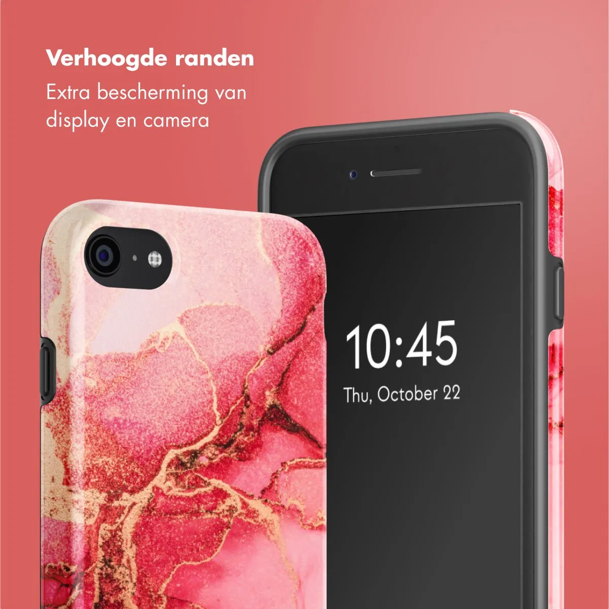 Selencia Hoesje iPhone SE/8/7/6s/6 - Rosy Marble