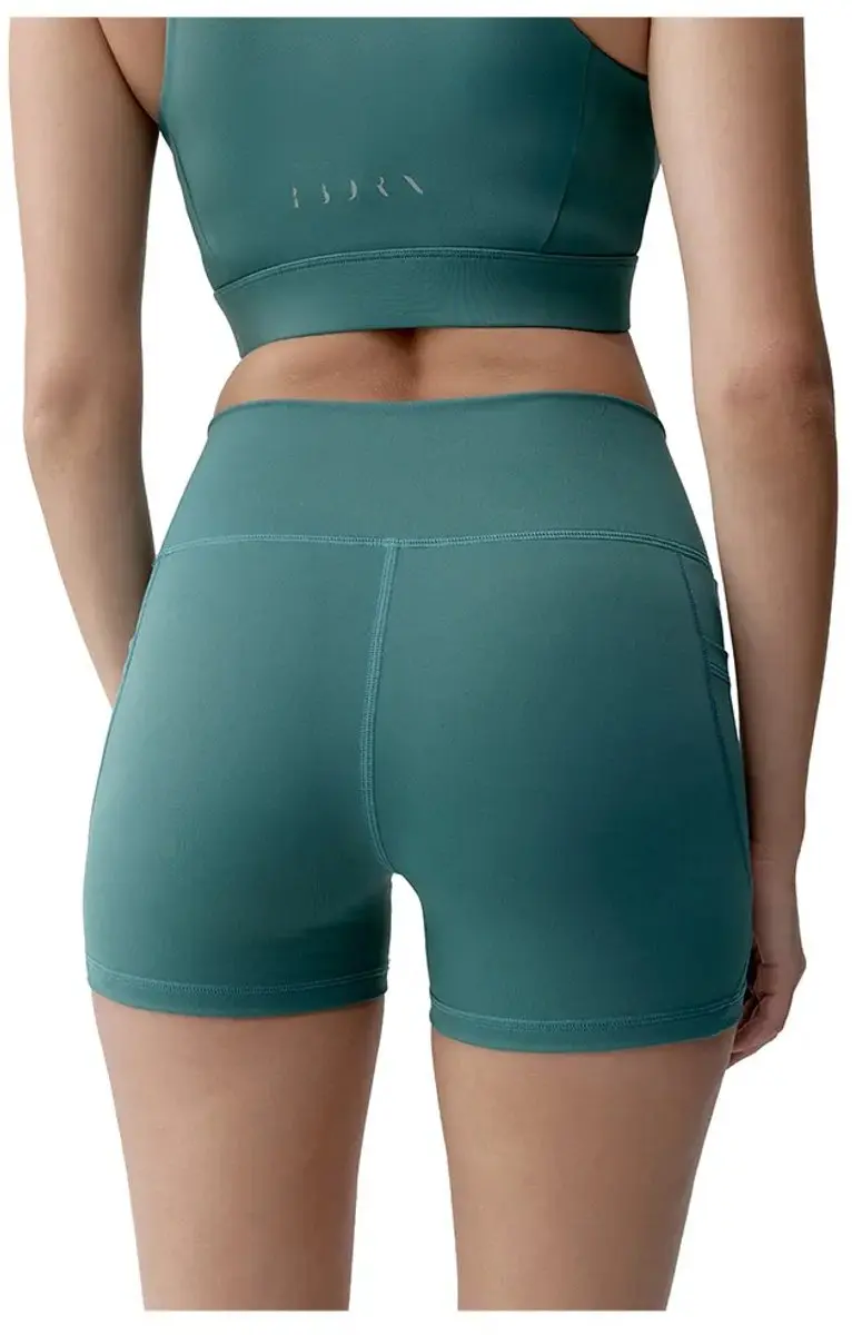 Born Living Yoga Eider Korte Broek - L - Groen - afbeelding 2 van 4