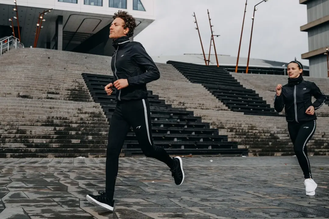 Avento Runningbroek Heren - Reflective Stripe Zwart/Zilver S