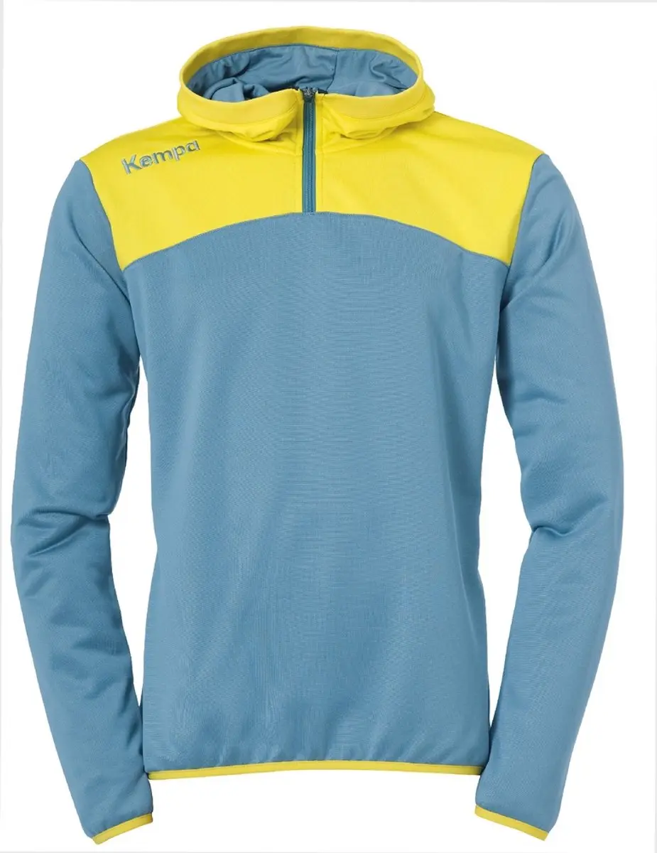 Kempa Emotion 2.0 Hoody - Rits 1-4 - Dove Blauw-Limoen Geel M