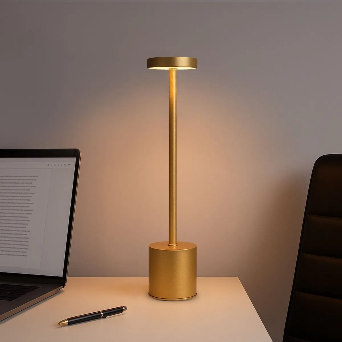LEDVION Luna Oplaadbare Tafellamp - 2 Stuks - Goud - 1,5W
