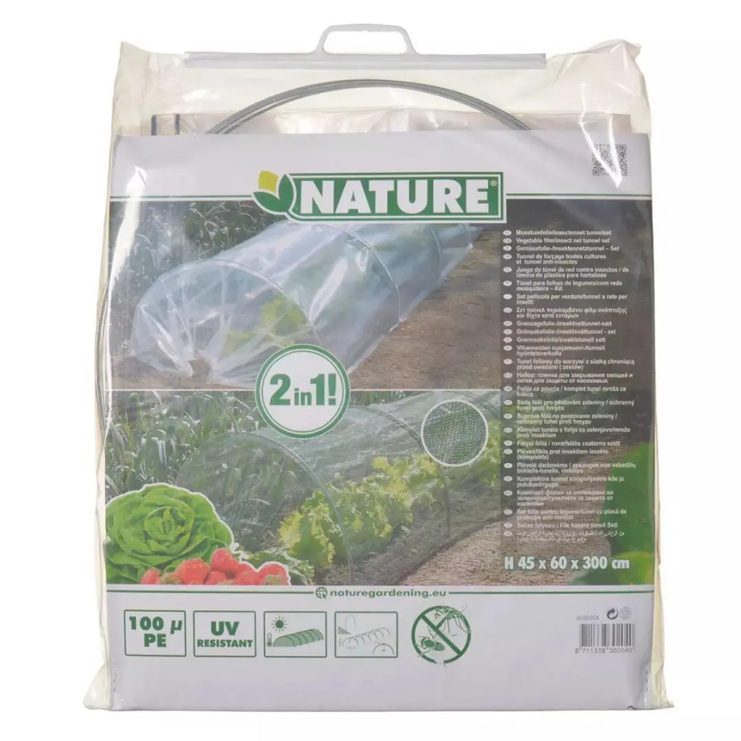 Nature Tuintunnelset 2-in-1 Folie + Net 45x60x300cm - afbeelding 5 van 6