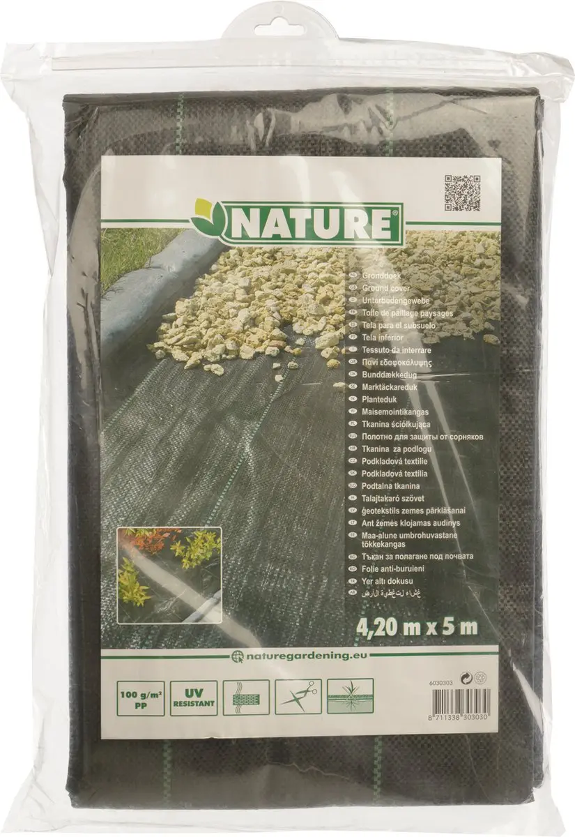 Nature Gronddoek 4,2x5m 100g/m² - Anti-worteldoek Zwart - afbeelding 6 van 6