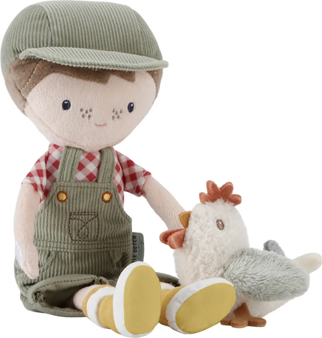 Little Dutch Knuffelpop Boer Jim met kip 35 cm - afbeelding 2 van 6