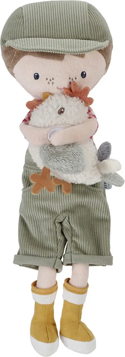 Little Dutch Knuffelpop Boer Jim met kip 35 cm