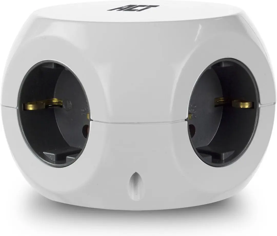 ACT Vierkante stekkerdoos AC2405 - 3x F-stopcontacten 3x USB-A - 3680W - Wit - afbeelding 3 van 6