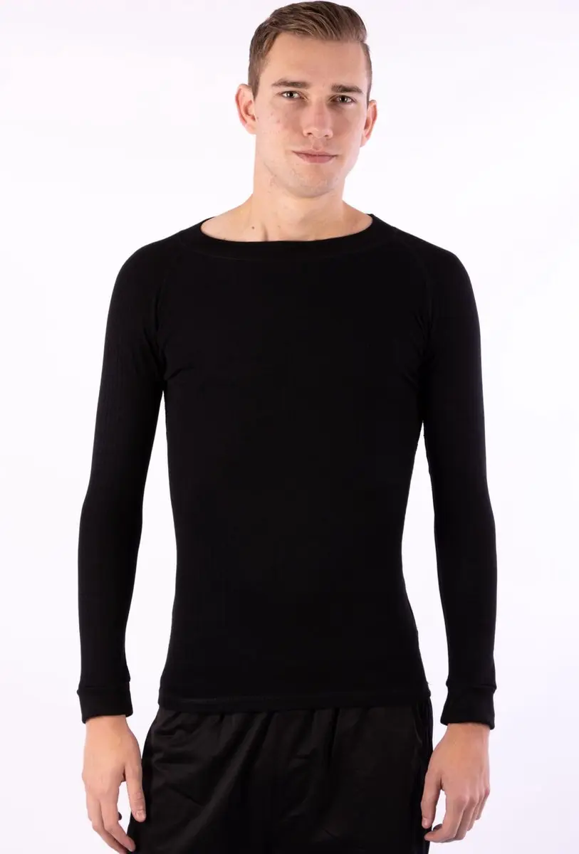 Avento Thermoshirt Lange Mouw Heren - 2 Stuks - XL - Zwart