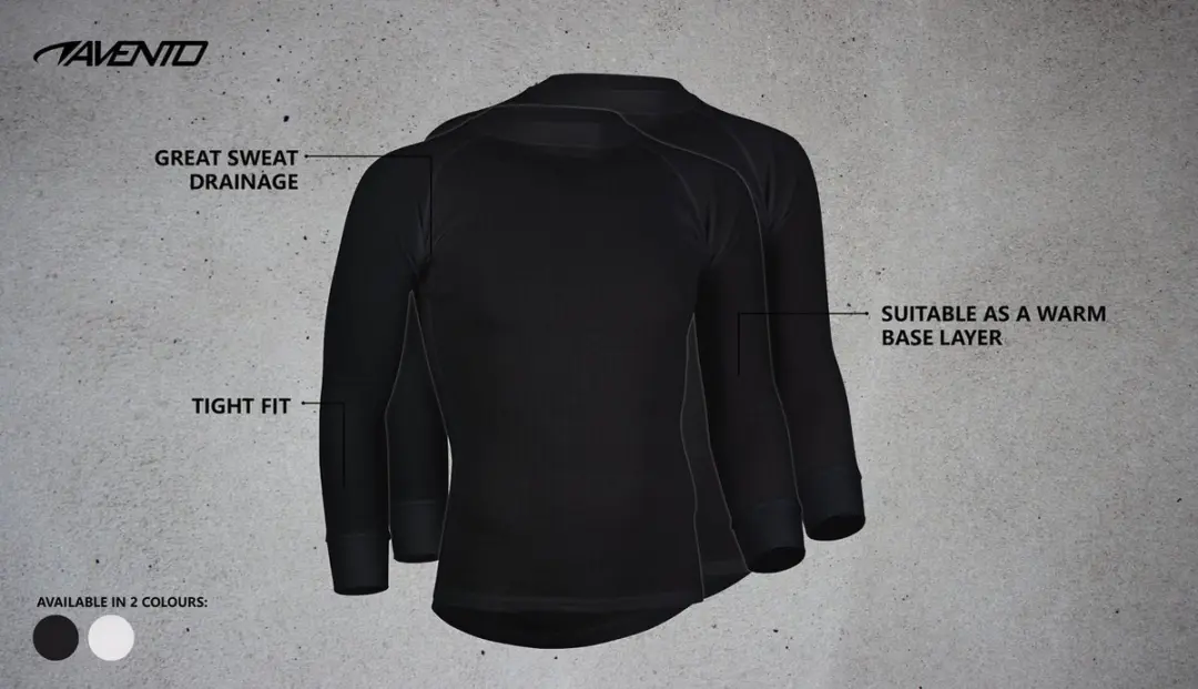 Avento Thermoshirt Lange Mouw Heren - 2 Stuks - XL - Zwart