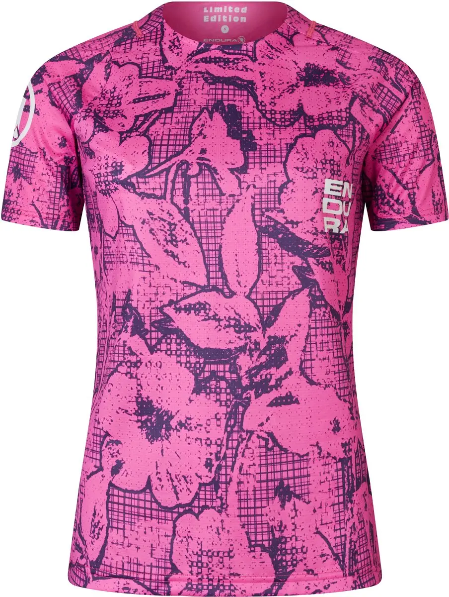 Endura Grid Floral Women's Ltd Printed S/s Tee Pink Pop