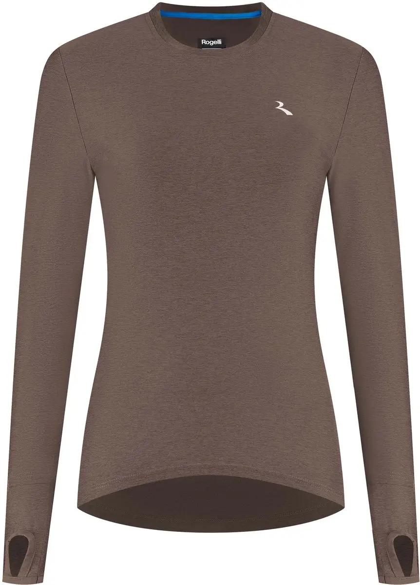 Rogelli Essential Dames Hardloopshirt Lange Mouw Mokka