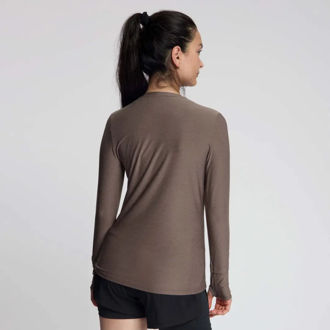 Rogelli Essential Dames Hardloopshirt Lange Mouw Mokka