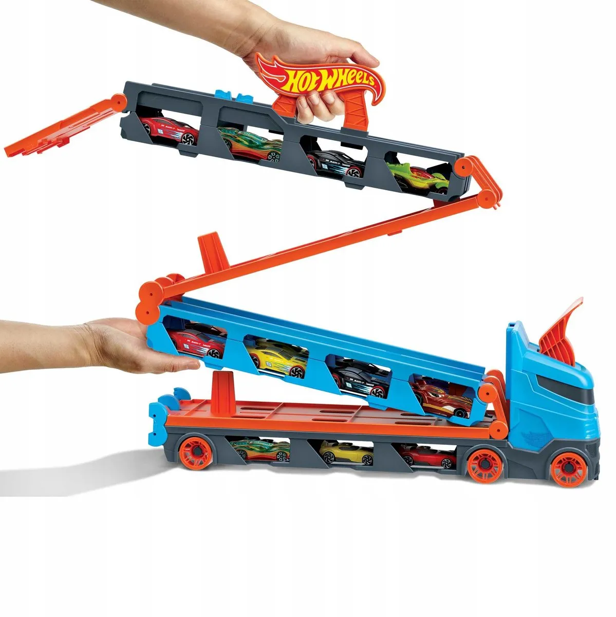 Hot Wheels Transporter Vrachtwagen Racebaan 2-in-1 - Multi