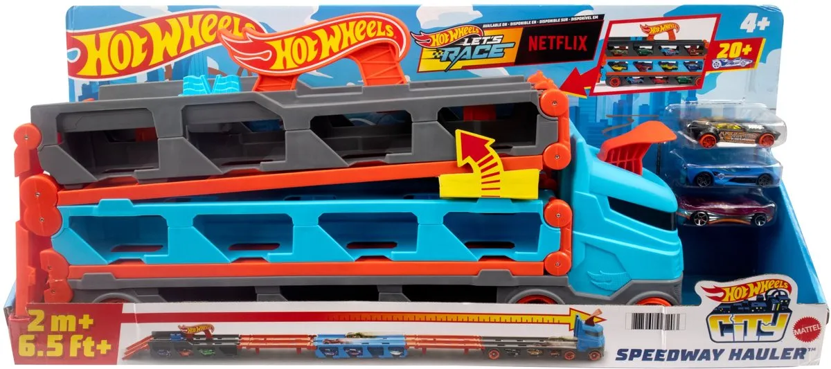 Hot Wheels Transporter Vrachtwagen Racebaan 2-in-1 - Multi
