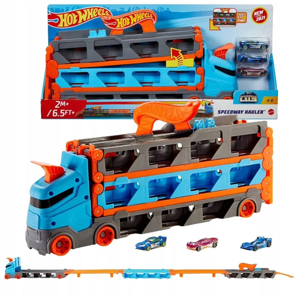 Hot Wheels Transporter Vrachtwagen Racebaan 2-in-1