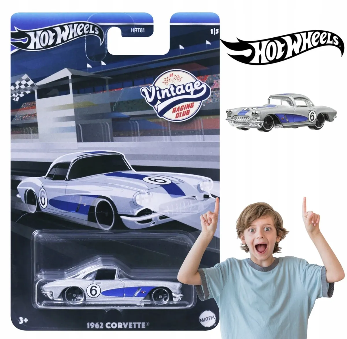 Hot Wheels 1962 Corvette HRV06 Vintage Racing Club