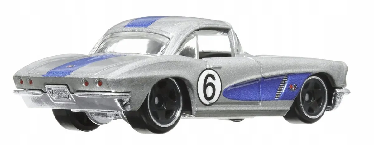 Hot Wheels 1962 Corvette HRV06 Vintage Racing Club - Blauw/Zilver - afbeelding 5 van 5