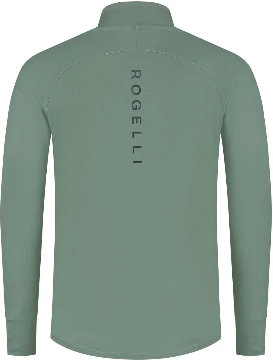 Rogelli Essential Heren Hardloopshirt Lange Mouw - Rits - Lichtgroen - afbeelding 6 van 6