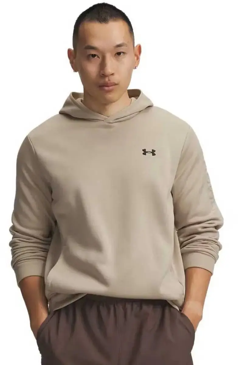 Under Armour Armour Fleece Emboss Hoodie Beige M Man