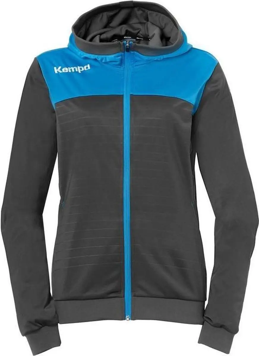 Kempa Emotion 2.0 Jas met Capuchon Dames Antraciet-Kempa Blauw Maat XXL