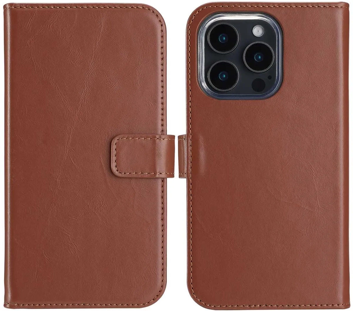 Selencia Hoesje iPhone 16 Pro Max Lichtbruin