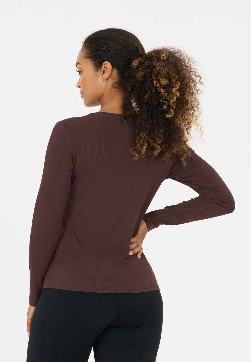Athlecia Tinashe Langarmshirt - XS - Donkerbruin