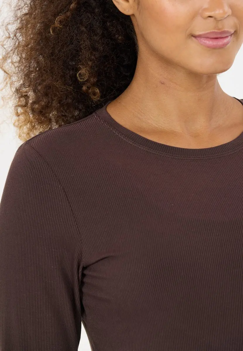 Athlecia Tinashe Langarmshirt - XS - Donkerbruin